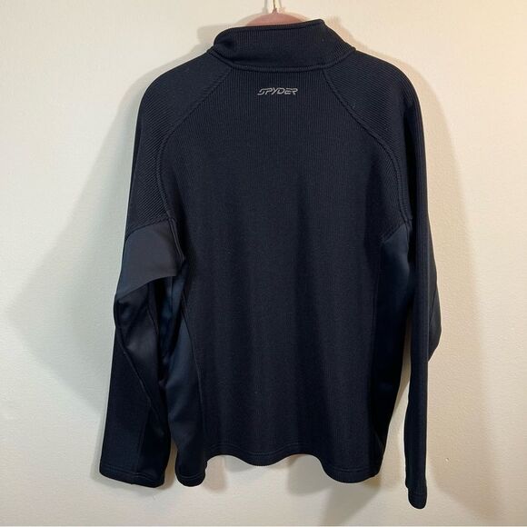✨ Spyder Men’s Black Quarter Zip Pullover Large - Picture 9 of 11